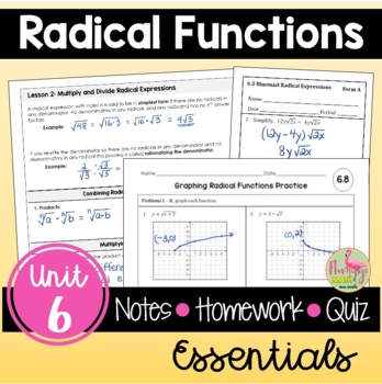 Preview of Radical Functions Essentials (Algebra 2 - Unit 6)