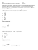 Algebra 2 - Radicals, Complex Numbers and Quadratics Unit 