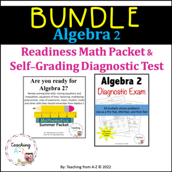 Preview of Algebra 2 Readiness Packet and Diagnostic Test Bundle