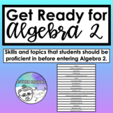 Algebra 2 - Readiness Prep / Summer Packet for Students Go