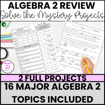 Preview of Algebra 2 Review Project BUNDLE | Review Activity | High School | Mystery Game