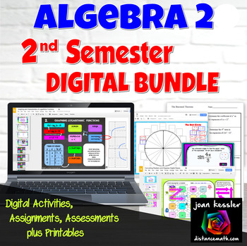 Preview of Algebra 2 Second Semester Digital Bundle