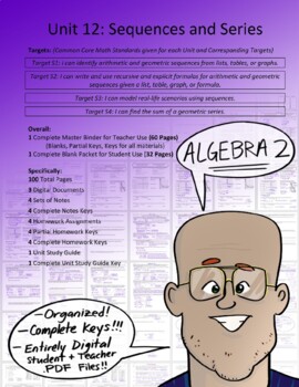 Preview of Algebra 2: Sequences and Series (Unit 12)