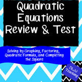 Algebra 2 Solving Quadratic Equations Review and Test