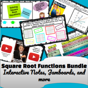 Preview of Algebra 2 Square Root Functions and Equations Bundle