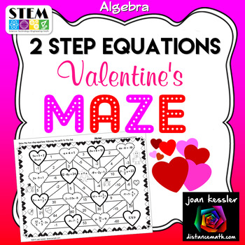 Preview of Algebra 2 Step Equations Valentines Maze