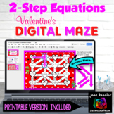2 Step Equations Valentine Digital Maze plus Printable