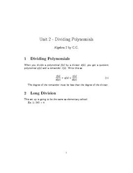 worksheet on dividing polynomials teaching resources tpt