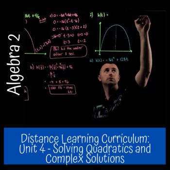 Preview of Algebra 2 Unit 4: Solving Quadratics and Complex Solutions