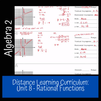 Preview of Algebra 2 Unit 8: Rational Functions