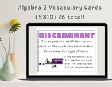 Algebra 2 Vocabulary Cards | Math Terms | Functional Class