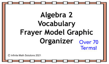 Preview of Algebra 2 Vocabulary Frayer Model Graphic Organizer