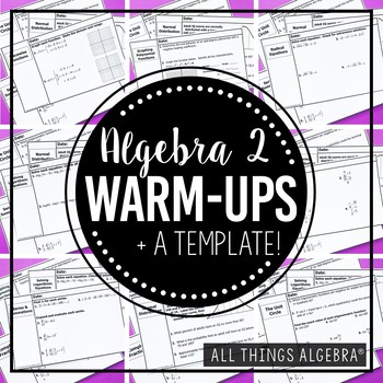 Preview of Algebra 2 Warm-Ups