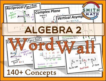 Preview of Algebra 2 Word Wall