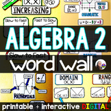 Algebra 2 Word Wall | Algebra 2 Vocabulary