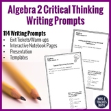 Algebra 2 Writing in Math Prompts