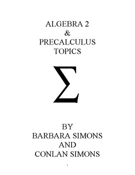 Preview of Algebra 2 and Precalculus Book