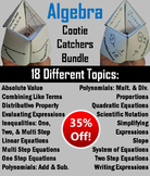 Algebra 1 Activities Bundle (Cootie Catcher Foldable Revie