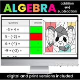 Algebra Addition and Subtraction of Integers Color by Numb