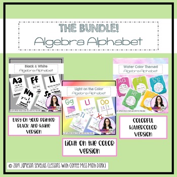 Preview of Algebra Alphabet Poster Bundle