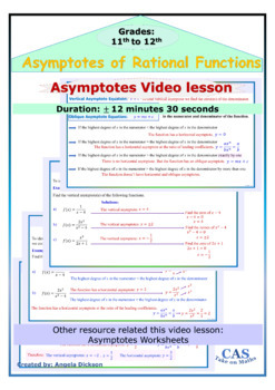 Preview of Algebra - Asymptotes of Rational Functions - Video lesson