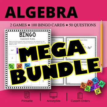 Preview of Algebra BUNDLE: Math Bingo Review Games