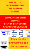 Preview of Algebra Basic Skills Printables With Graphic Organizers, Visuals, & steps