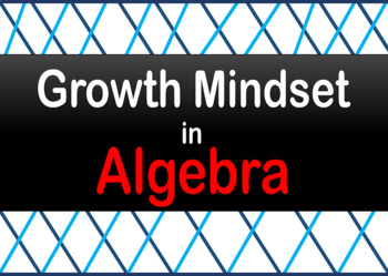 Preview of Growth Mindset Math-Algebra
