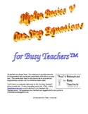 Algebra Basics V – One-Step Equations for Busy Teachers