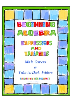 Preview of Algebra - Beginning Expressions / Variables math center