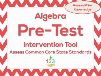 Preview of Algebra Beginning of the Year Common Core Pre-Assessment & Intervention Tool