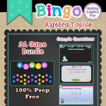 Preview of Algebra Bingo Bundle Pack