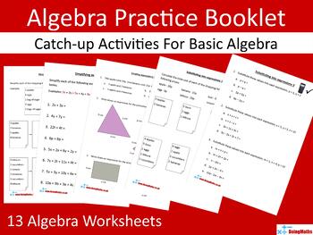 Preview of Algebra Booklet - Practice and revision for Algebra