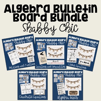 Preview of Algebra Bulletin Board Bundle - Shabby Chic