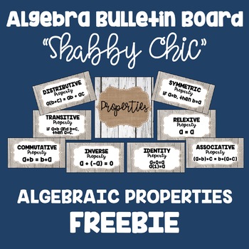 Preview of Algebra Bulletin Board - Shabby Chic FREEBIE