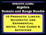 Algebra Bundle: Domain and Range of Linear, Quadratic, and