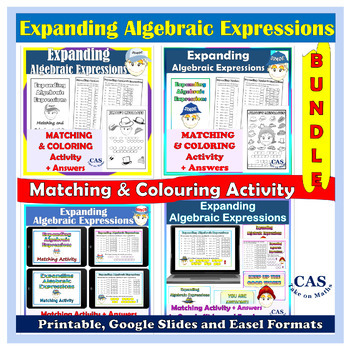 Preview of Algebra Bundle | Expanding Algebraic Expressions | Matching Activity