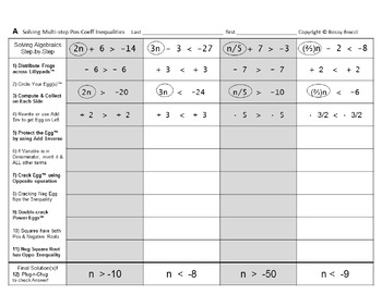 Preview of Algebra Bundle J: Solve for the Variable in Inequalities Bundle