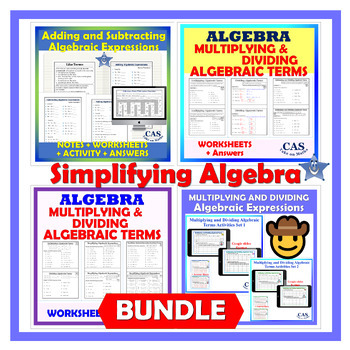 Preview of Algebra Bundle ~ Simplifying Algebraic Expressions