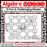 Algebra Bundle of Mazes (Slope, Equations of Lines, Radica