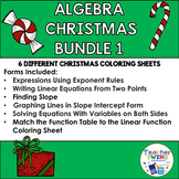 Algebra Christmas Coloring Sheets Bundle 1