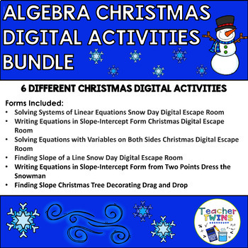 Preview of Algebra Christmas Digital Activities Bundle