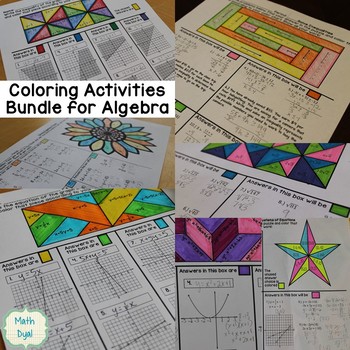 Algebra Coloring Activities Bundle