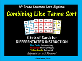 Algebra:Combining Like Terms Sort
