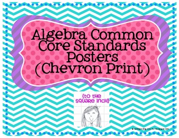 Preview of Algebra Common Core Standards Posters (Chevron Print)