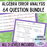 Algebra Common Mistakes - Review & Error Analysis Activiti
