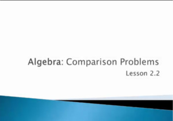 Preview of Algebra Comparison Problems - (Video Lesson: Go Math 4.2.2)