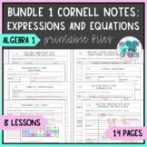 Algebra 1 Cornell Notes - Bundle 1 - Expressions and Equat