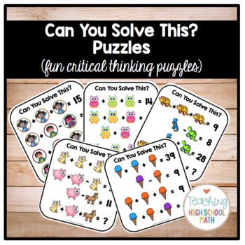 Preview of Algebra Critical Thinking Logic Puzzles Can You Solve This Emoji Puzzles