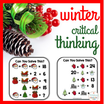 Preview of Algebra Critical Thinking Winter Christmas Logic Puzzles